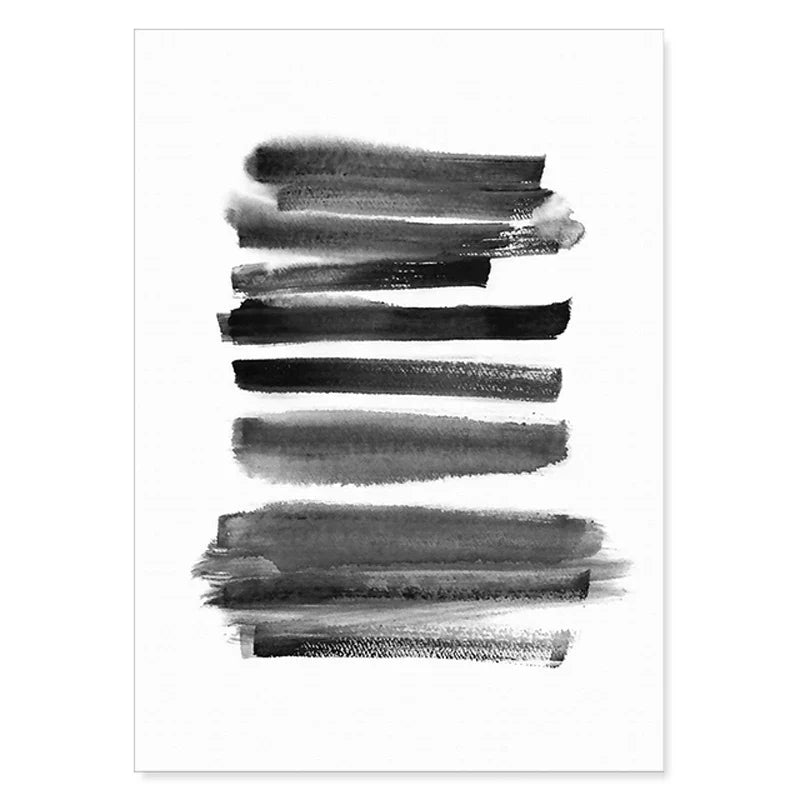 Schwarz Weiß Wandkunst Minimalistisch Abstract Tinte Pinsel Striche Fine Art Leinwanddrucke Poster Bilder Für Wohnzimmer Home Office Kunst Dekor | Brehn