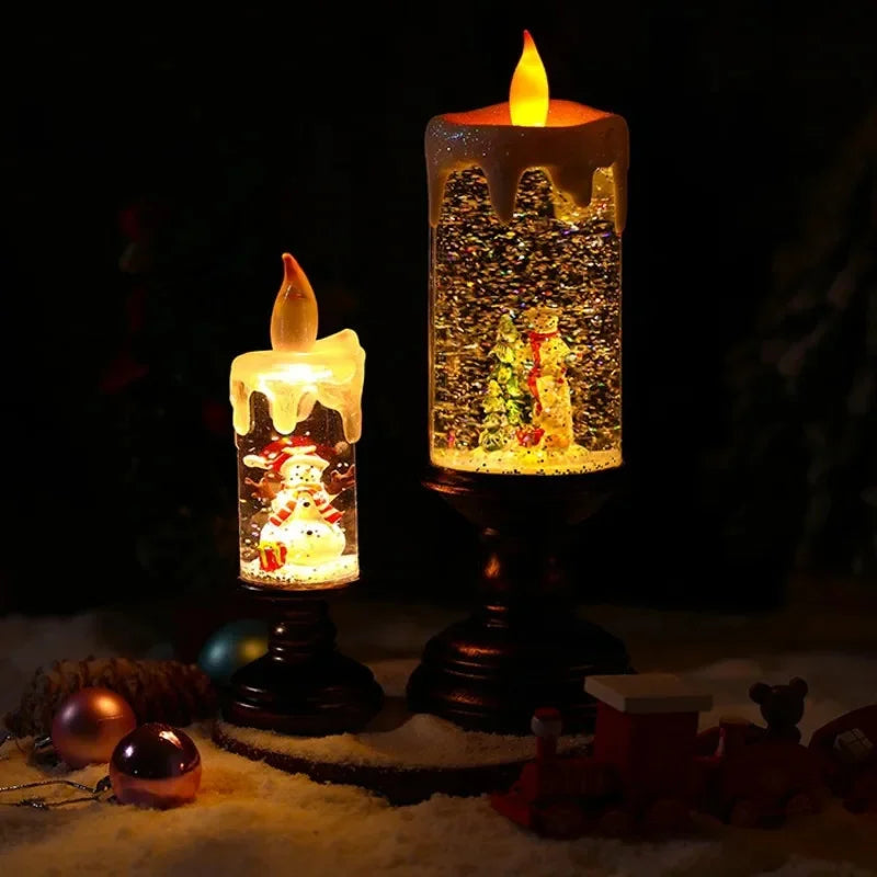 Schneefall Kristall Weihnachtskerzenlicht