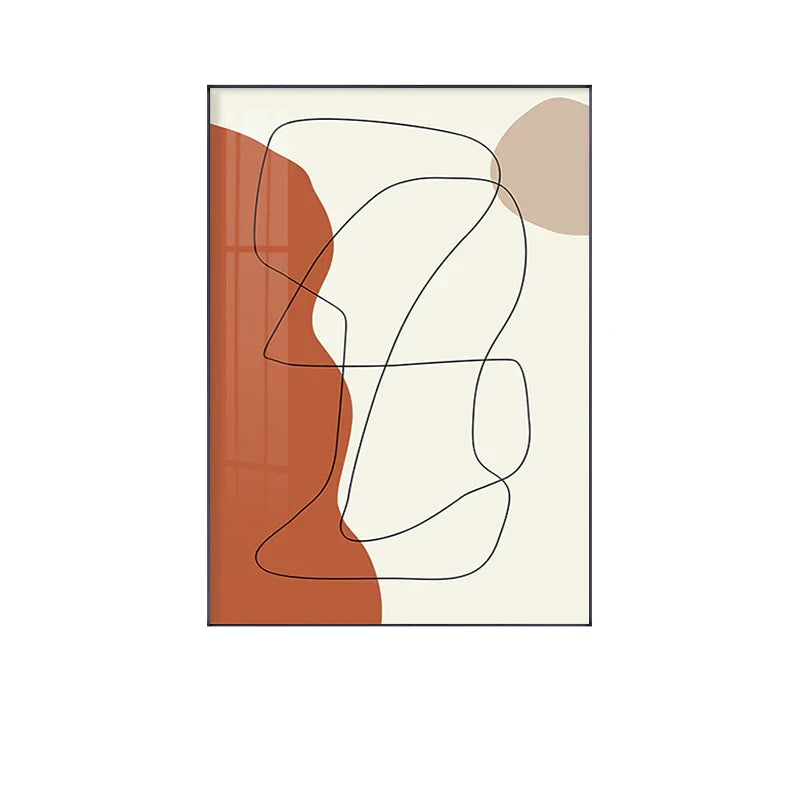 Moderne abstrakte erdige Töne geometrische Wandkunst Fine Art Leinwanddrucke Bilder für Wohnzimmer Esszimmer zeitgenössische Wohnkultur | Brehn
