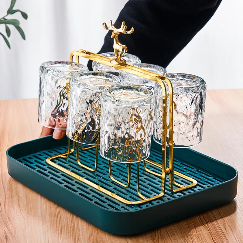 Brehn | Glacio Glas Becherhalter - Glas Party Halter mit Rentierdesign für luxuriösen Whisky Genuss