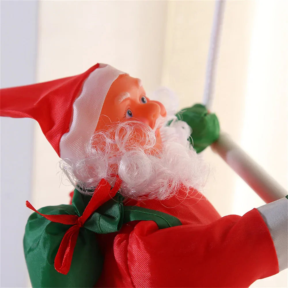 Kletternde Weihnachtsmann Dekofigur zum Aufhängen – Festliche Fensterdeko für Weihnachten, Hängende Weihnachtsdeko für Wohnzimmer und Fenster | Brehn
