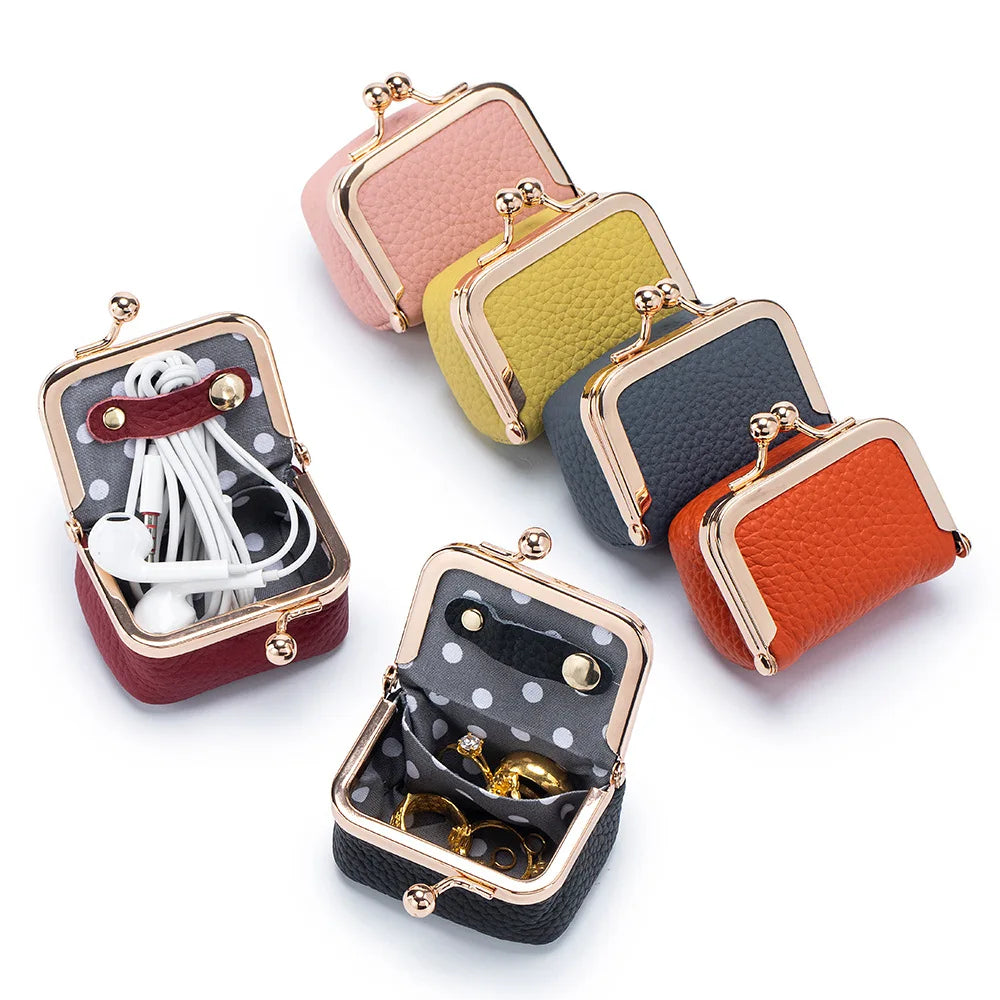 Brehn | Mini Retro Leder Reise Schmuck Aufbewahrungstasche