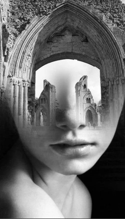 Modern Abstract Portrait Überlagerung Landschaft Wandkunst Fine Art Leinwanddrucke Schwarz Weiß Bilder Für Modernes Wohnzimmer Eingangsbereich Foyer Kunst Dekor (Unrahmt) | Brehn