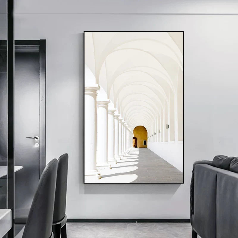 Minimalistische abstrakte architektonische Wandkunst feine Kunstleinwand Drucke Poster Bilder für moderne Apartment Wohnzimmer Büro Dekor | Brehn
