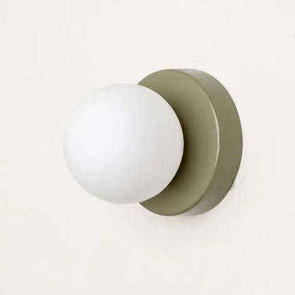 Wandleuchte Mid-Century – Glaskugel-Lichtschirm, Metallbasis, wandmontiert, für Wohnzimmer, Schlafzimmer & Flur