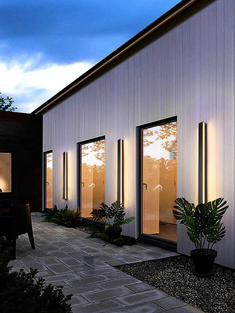Brehn | NeroEdge SleekLine Wasserdichte LED Wandleuchte – Moderne Außenlampe in Schwarz