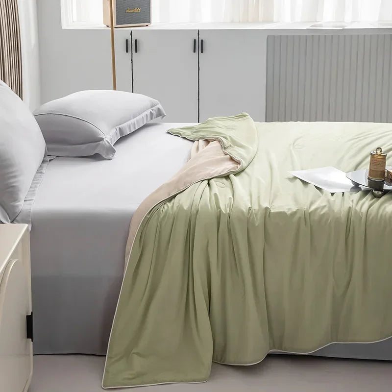 Air Condition Sommerdecke — Pure Color Eis-Seide Kühlende Decke, Leicht & Glatt Twin/Kingsize Bettdecke | Brehn