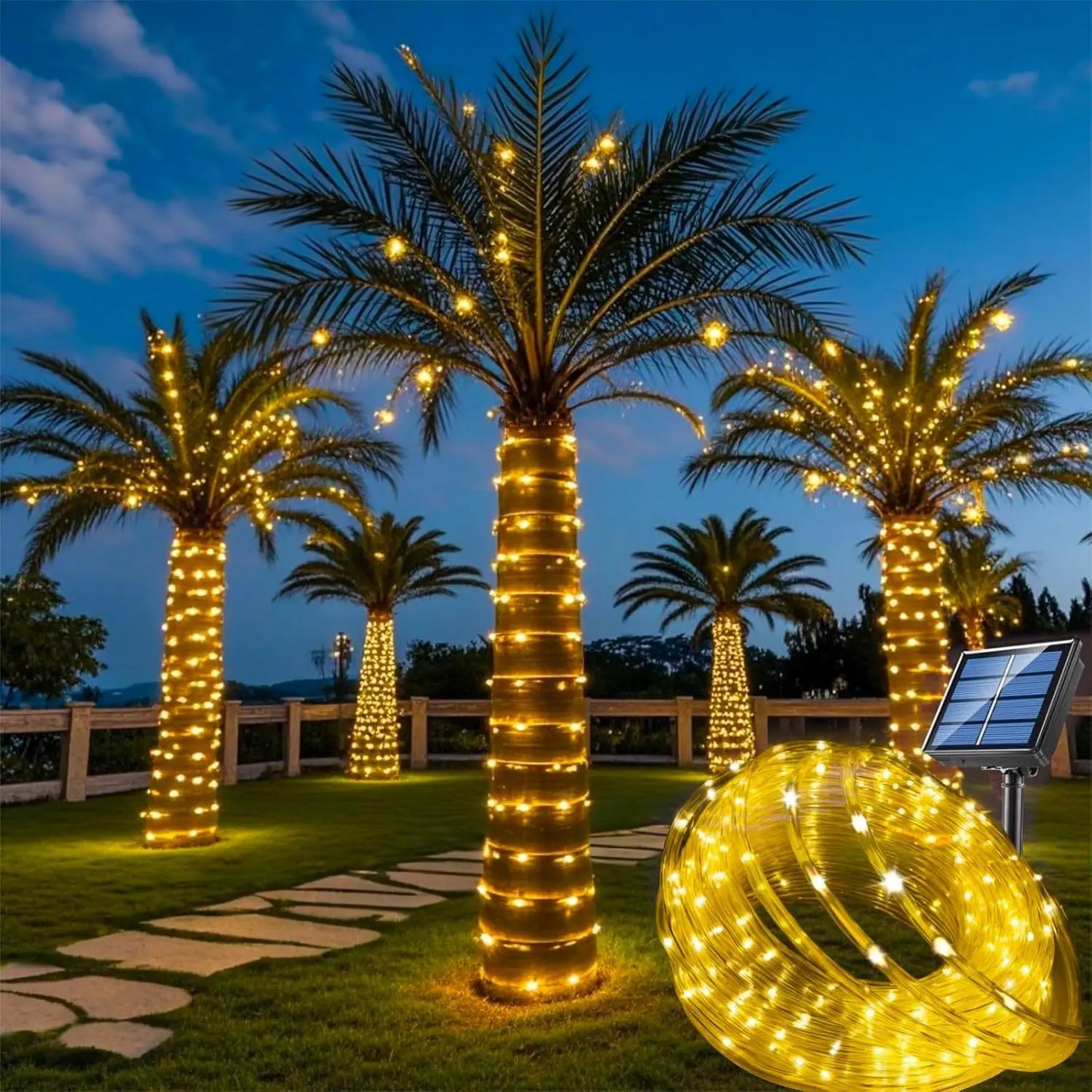 Brehn | LumiSolar Lichterkette Außenbereich | 7–32 m | Solar betrieben & wasserdicht | 8 Lichtmodi | Weihnachten, Garten & Party