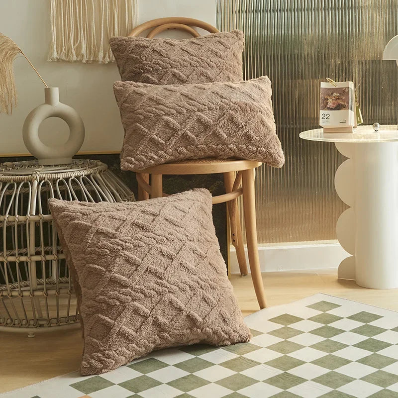 Brehn | SilkAura Dekokissenbezug - Luxuskomfort mit geometrischem Jacquard