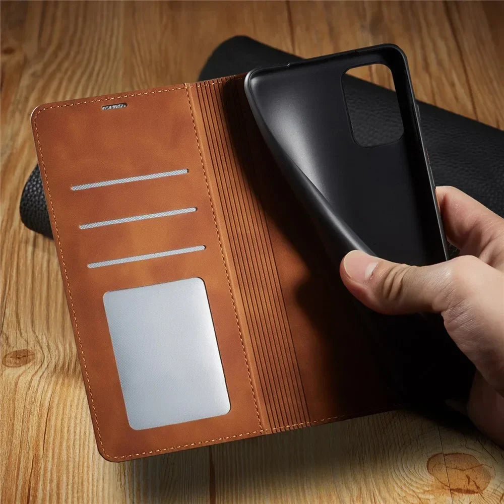 Brehn Samsung Hülle: Magnetische Leder Tasche für stilvollen Schutz