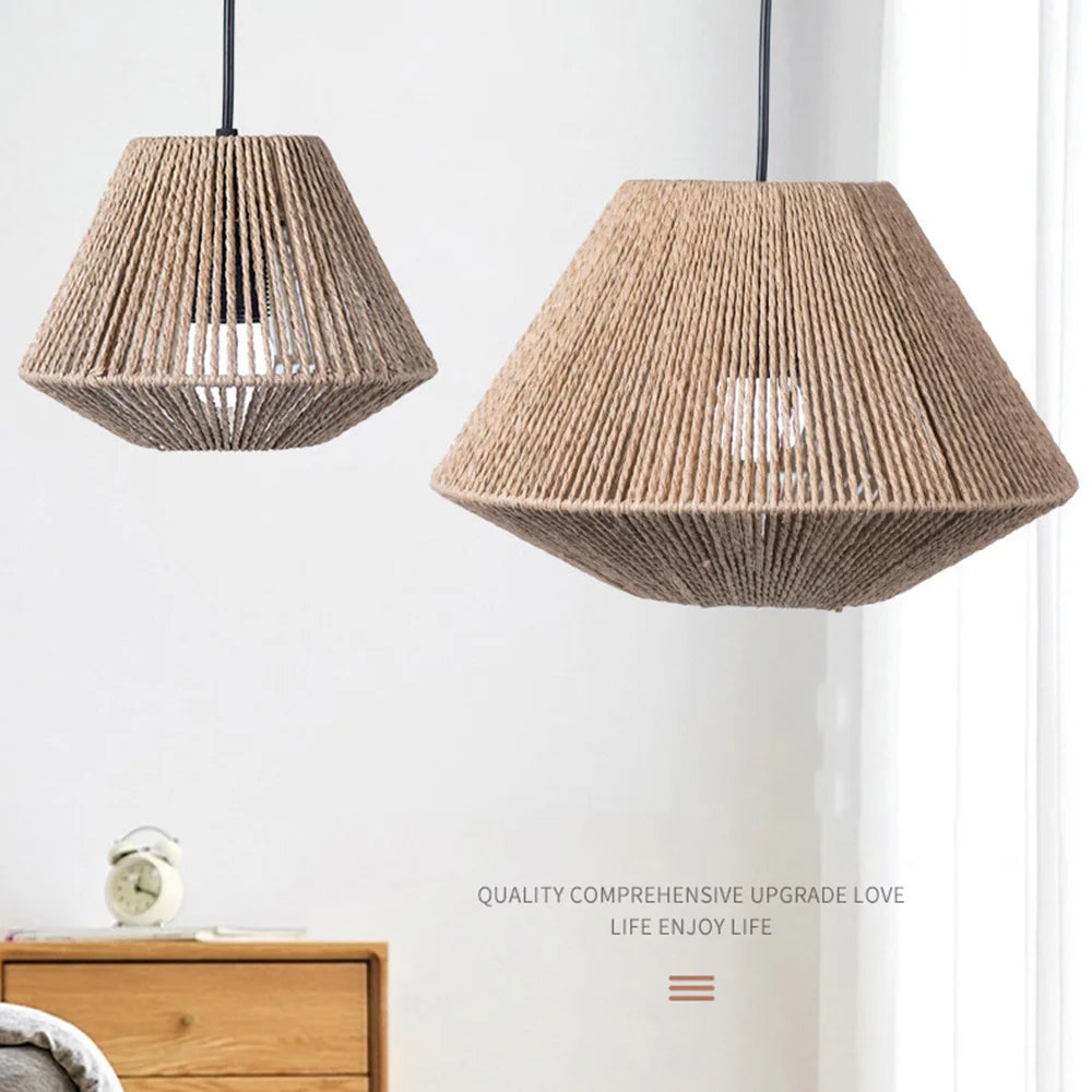 Brehn | Rattan Pendelleuchte - Elegante Rattan Pendelleuchte mit geometrischem Design für stimmungsvolle Beleuchtung