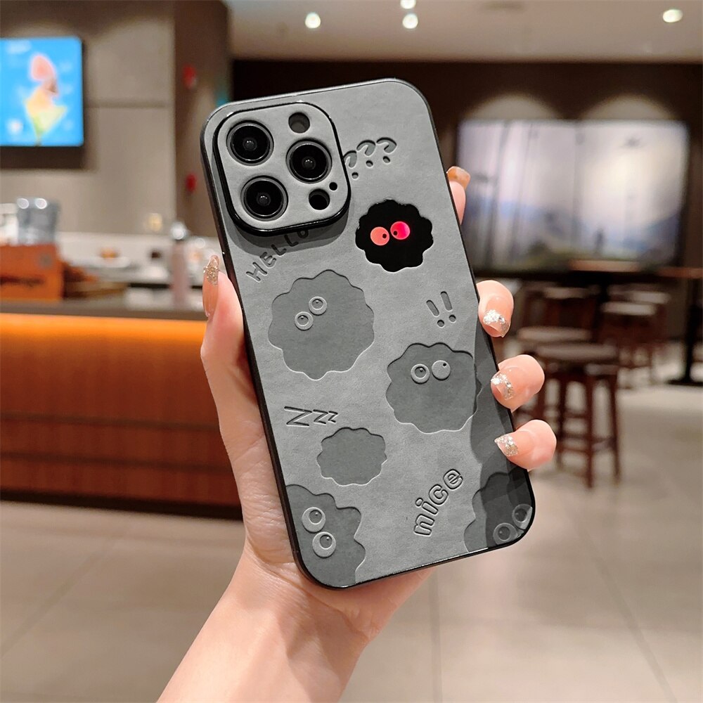 Brehn | Süßes Monster Stoßfestes Leder iPhone Etui