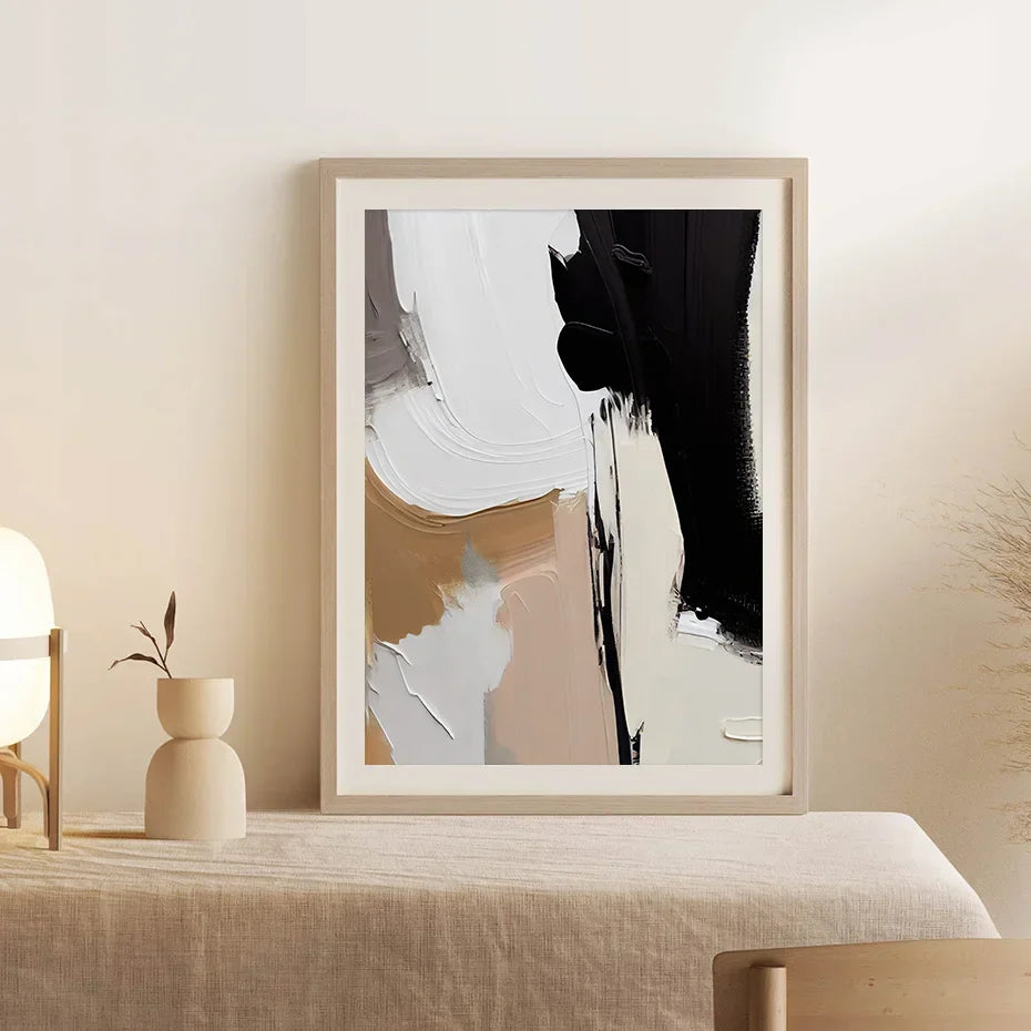 Erdige Konturen Abstrakte Monochrome Fusion Leinwanddruck Wandkunst Bilder Für Modernes Wohnzimmer Schlafzimmer Home Office Dekor | Brehn