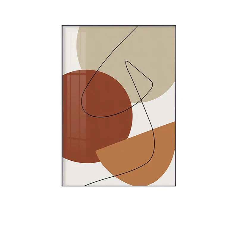 Moderne abstrakte erdige Töne geometrische Wandkunst Fine Art Leinwanddrucke Bilder für Wohnzimmer Esszimmer zeitgenössische Wohnkultur | Brehn