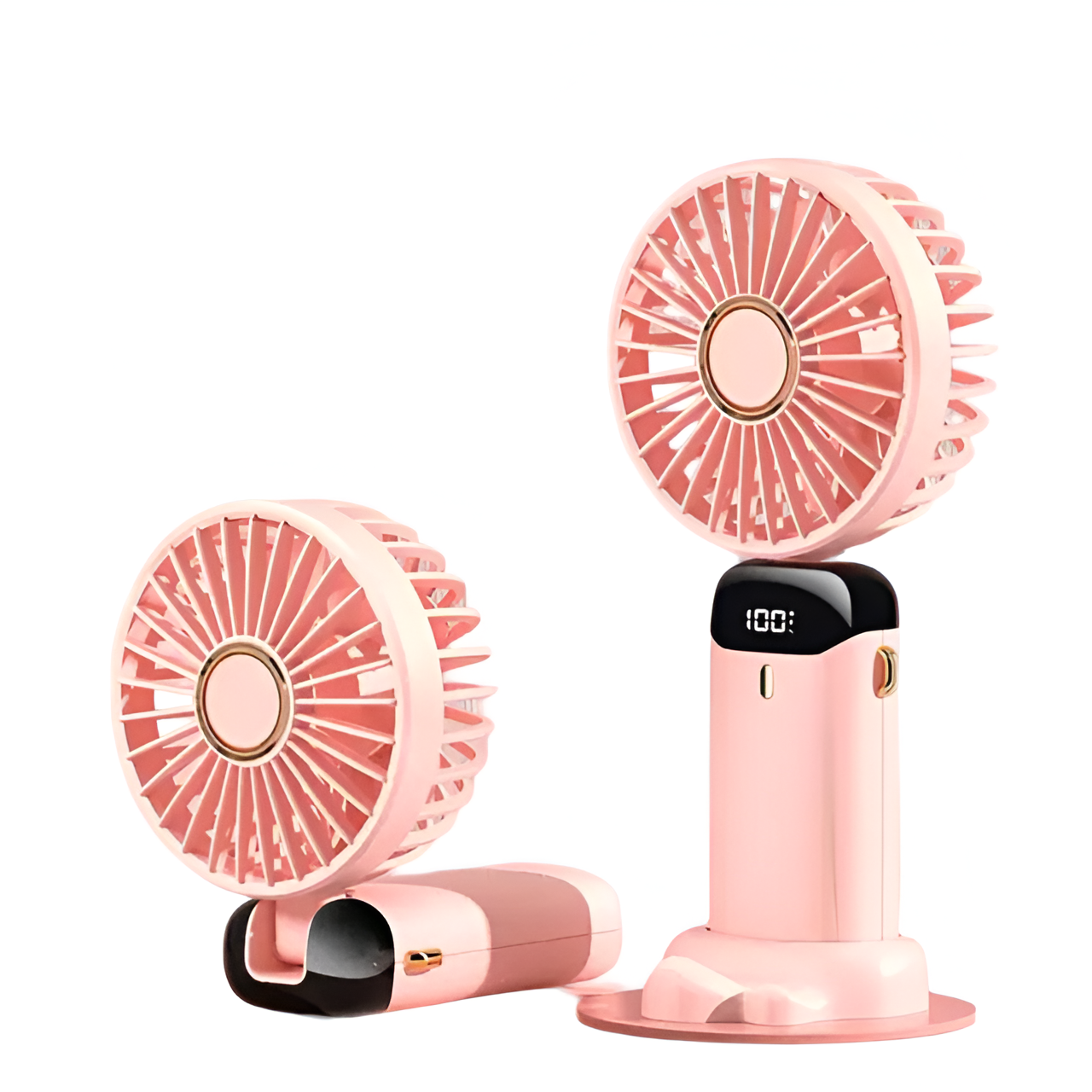 Wiederaufladbarer Handheld Mini Ventilator | 5-Geschwindigkeits, 90-Grad verstellbar & leise für Büro, Zuhause & Außenbereich | Brehn