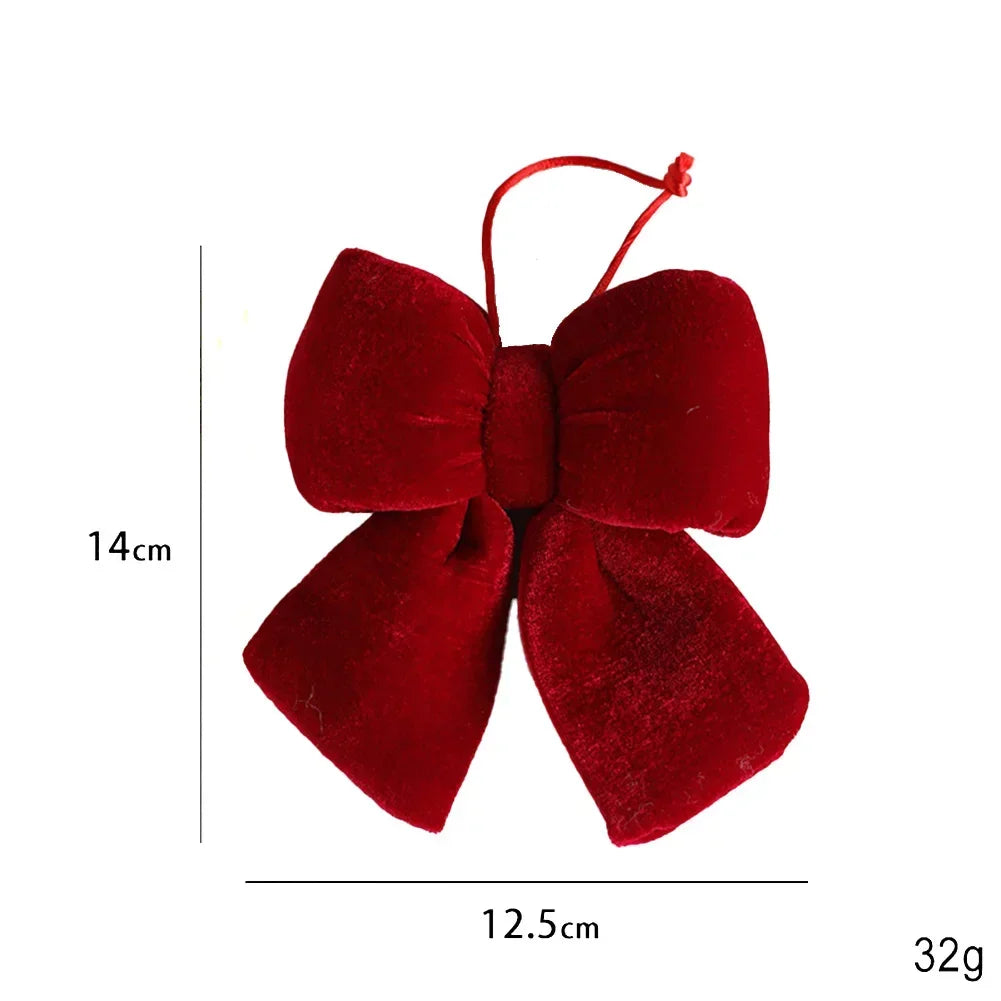 Rote Samtschleife zum Dekorieren – Eleganter Baumschmuck für Weihnachten, Ideal für Christbaum, Türdekoration oder festliche Geschenkverpackungen | Brehn