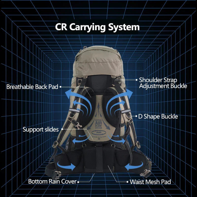Outdoor Path Camping Rucksack mit großer Kapazität für Wanderer | Brehn