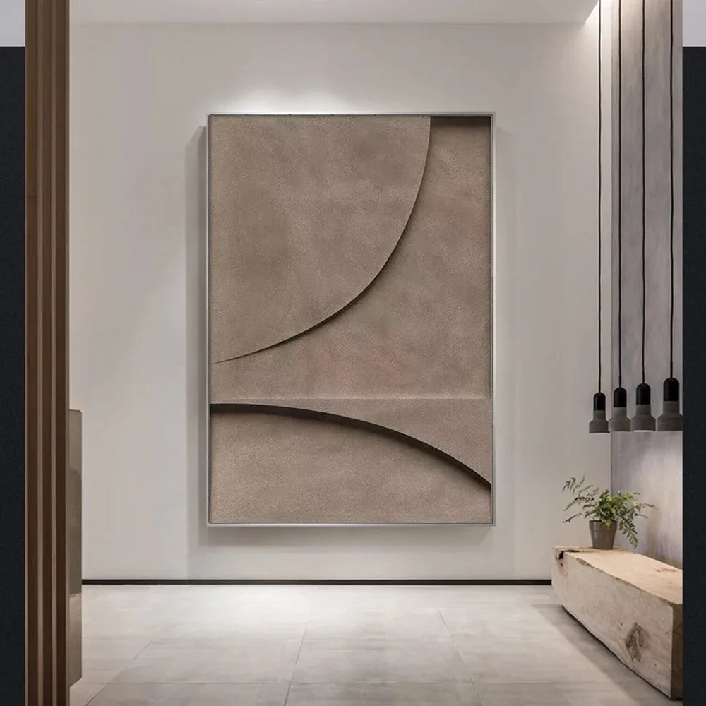 Moderner Minimalistischer Flacher Geometrischer Linien Wandkunst Feine Kunst Leinwanddrucke Retro Braune Abstrakte Bilder Für Das Wohnzimmer Zeitgenössische Inneneinrichtung Dekor | Brehn