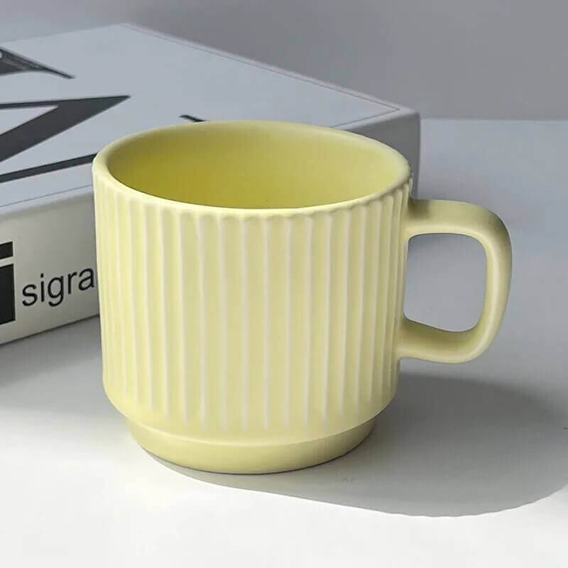 Nordisch inspiriert gerippte Keramiktasse für Kaffee- und Teeliebhaber