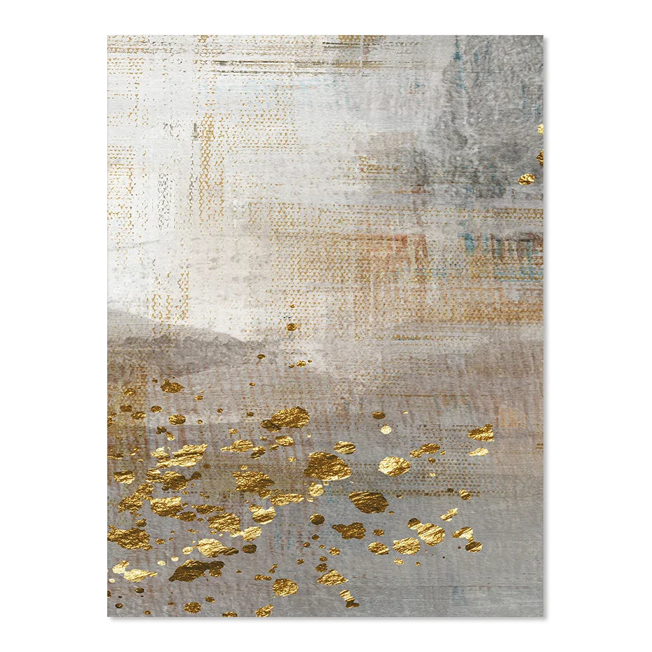 Beige Grau Goldgefleckt Vintage Abstrakte Wandkunst Fine Art Leinwanddrucke Zeitgenössische Bilder für elegante Innenräume | Brehn