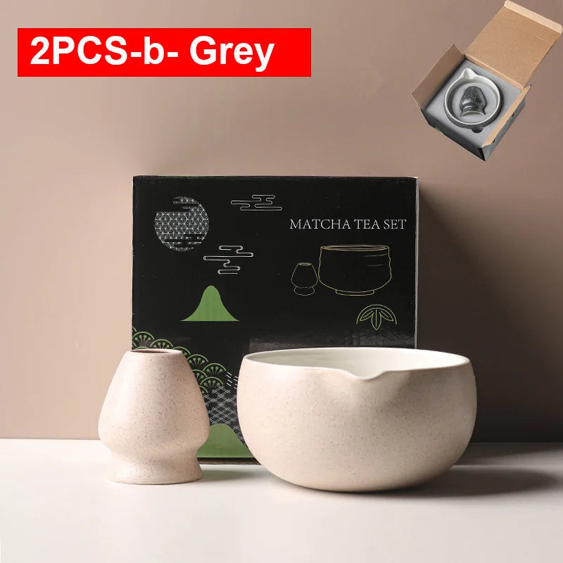 Variant image for Traditionelle Japanische Matcha-Schüssel mit Ausguss und Whiskhalter – Keramik Teezeremonie Set in Elegantem Farbverlauf-18