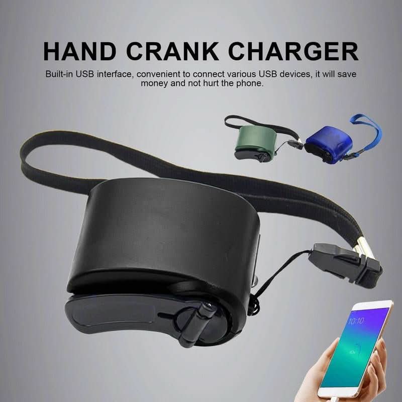 Tragbares Notfallladegerät mit Handkurbel, USB-Anschluss und LED-Anzeige