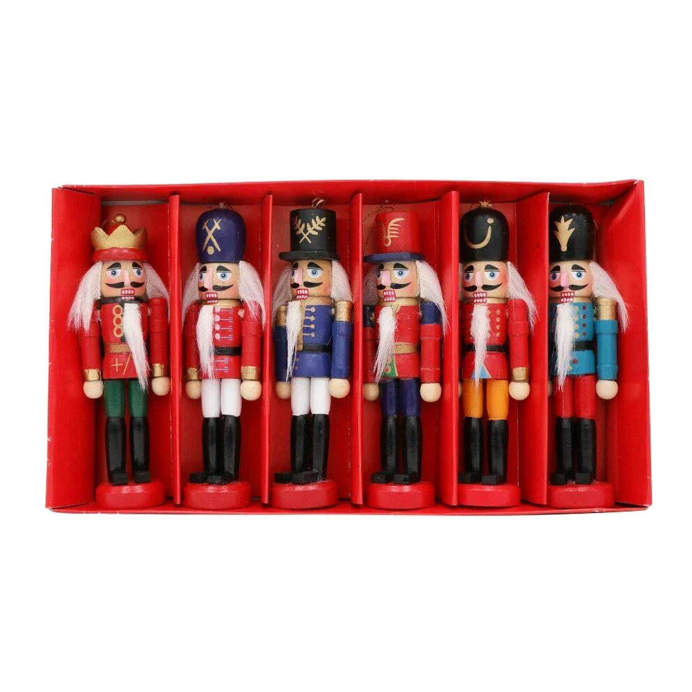 Brehn | HoutPracht | Set aus 6 Mini-Nussknacker-Ornamenten