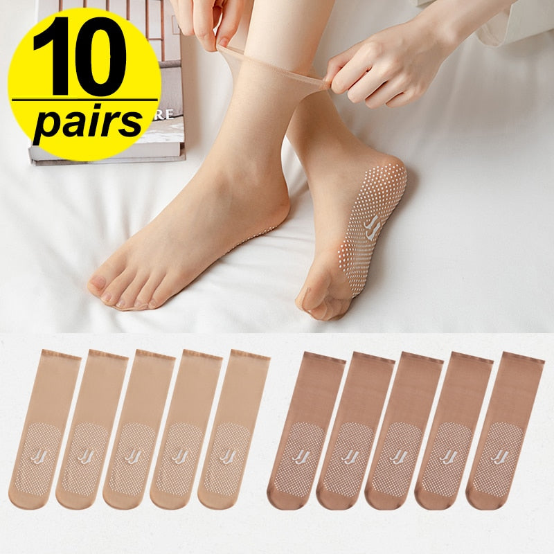VIvolux | Sommer Typ Atmungsaktive Ultra-dünne Seiden Damen Socken