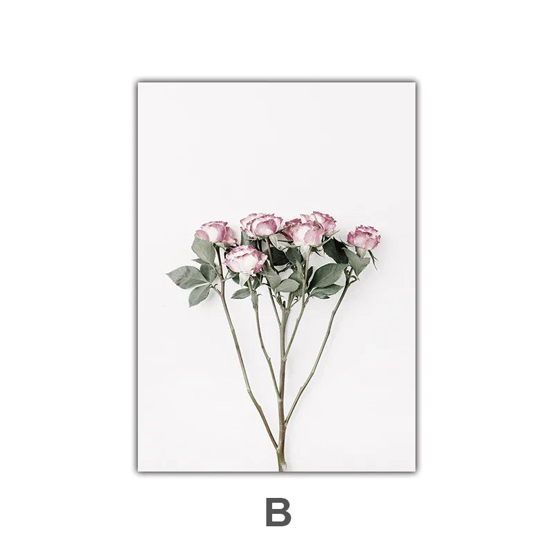 Minimalistische Pinke Florale Botanische Wandkunst Feine Kunstleinwanddrucke Posten Elegante Bilder Für Nordic Wohnzimmer Esszimmer Schlafzimmer Kunst Dekor | Brehn