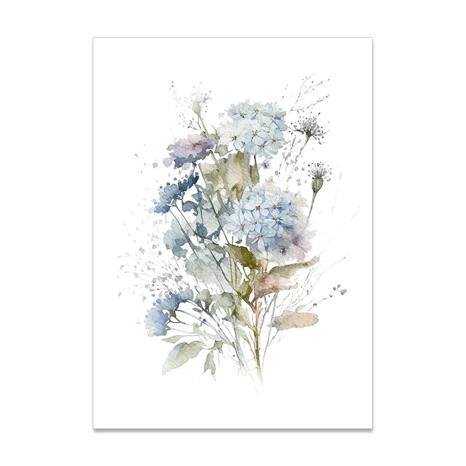 Minimalistische Wilde Wiesenblumen Aquarell Wandkunst Fein Kunst Leinwanddrucke Botanische Poster Bilder Für Wohnzimmer Wohnkultur | Brehn