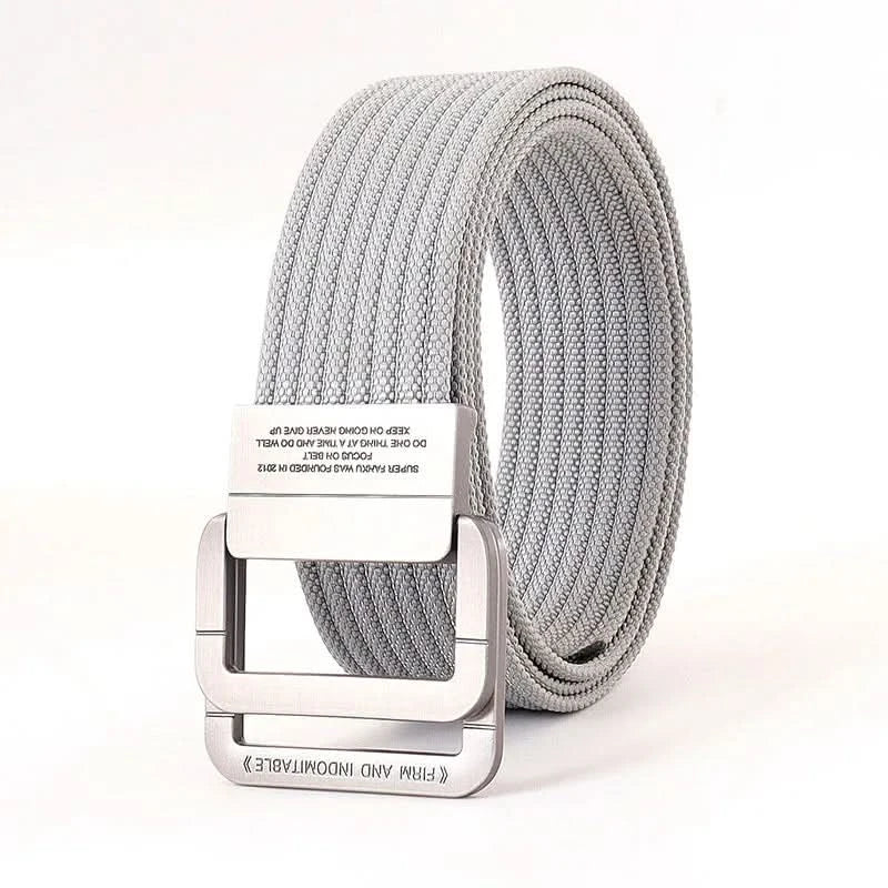 Unisex-Canvas-Gürtel – Doppelte Metallringschnalle, verstellbar