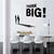 Think Big Vinyl Wandaufkleber Motivationszitate Wanddekoration Abnehmbarer DIY PVC Wandaufkleber für Büro Arbeitszimmer Inspirierendes tägliches Mantra | Brehn