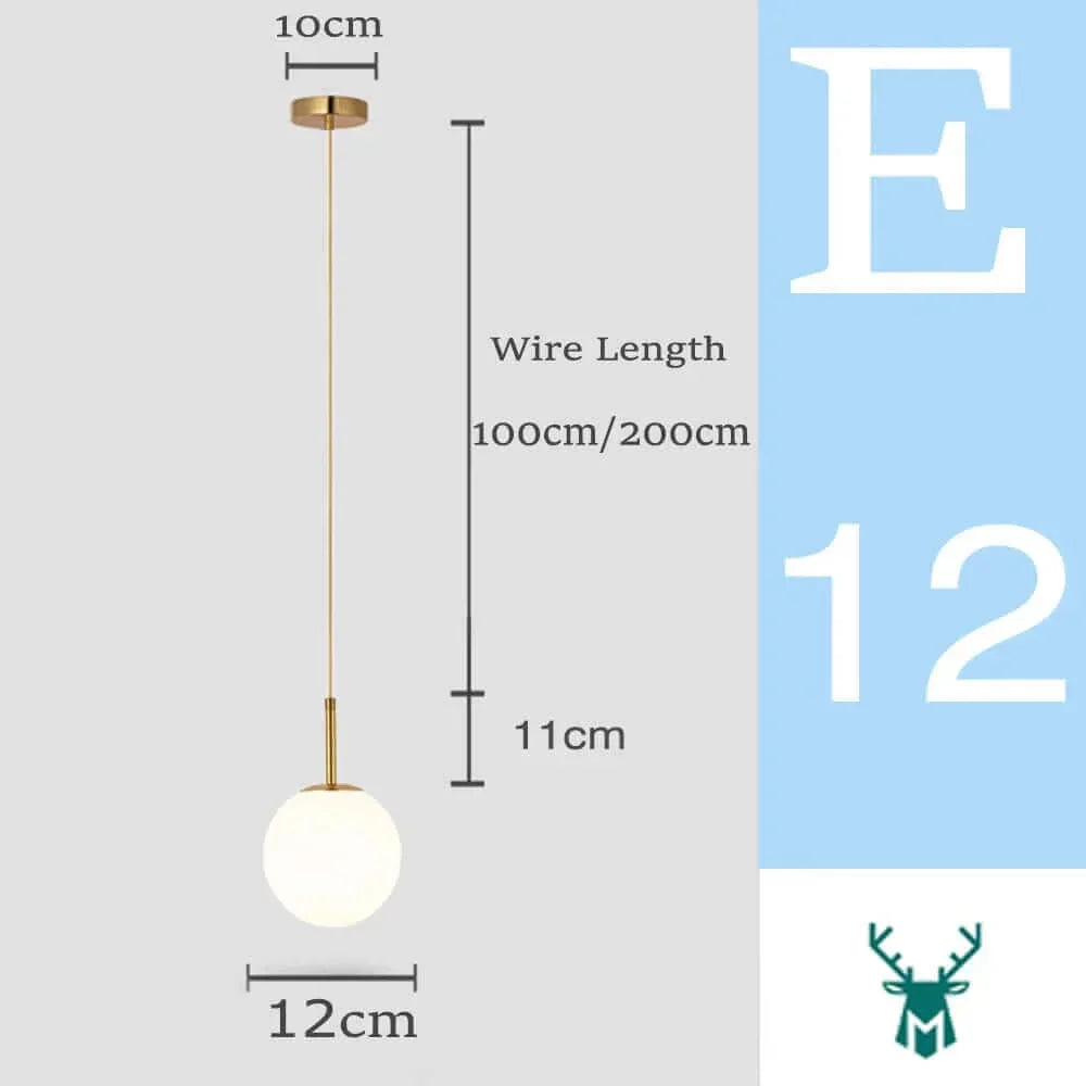 Brehn | Mid-Century Modern Glas Ball Pendelleuchte