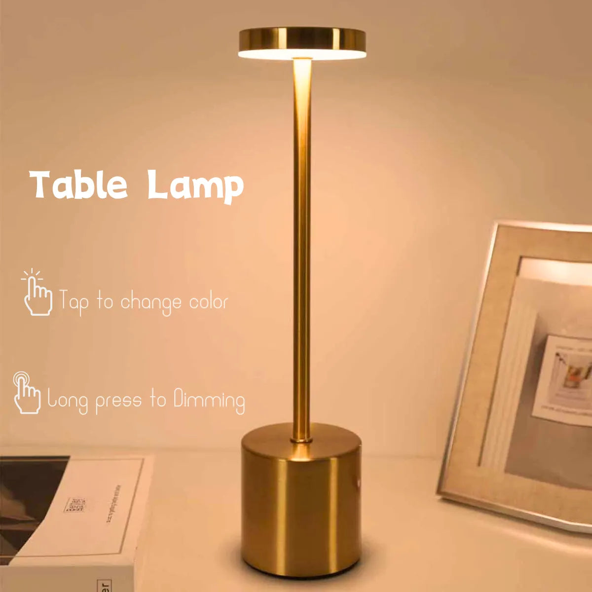 Brehn | Drahtlose Metall-LED-Tischlampe - LumiMetal