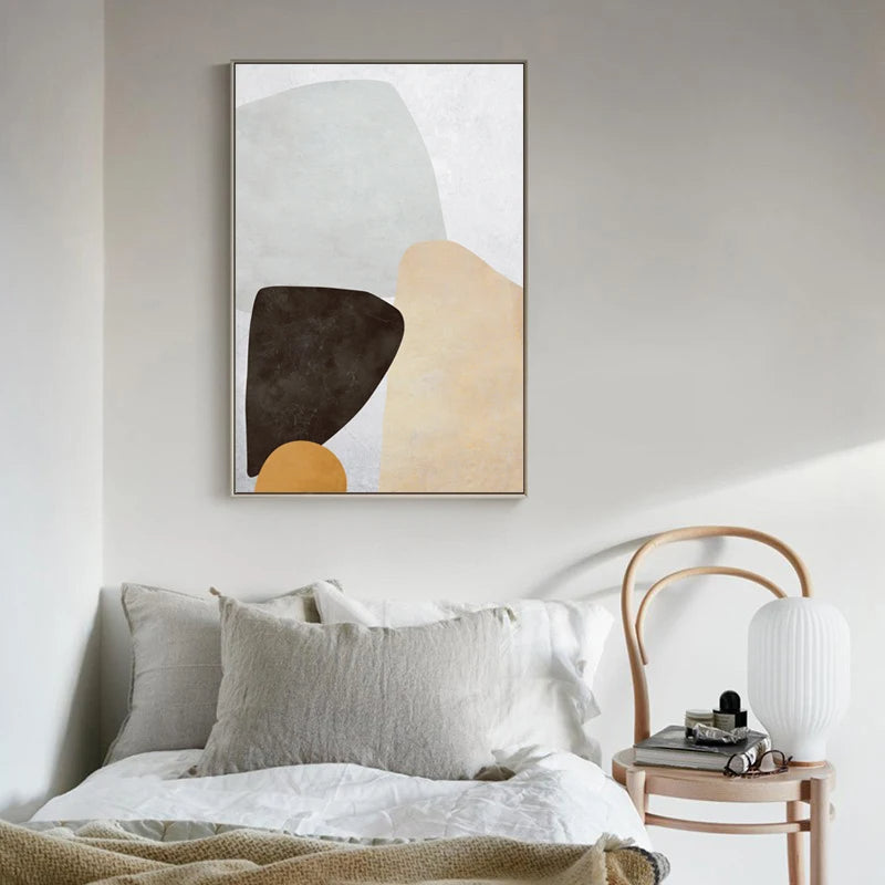 Skandinavische abstrakte graue rosa Granit Wandkunst Fine Art Leinwanddrucke Bilder für moderne Wohnung Wohnzimmer Schlafzimmer Kunstdekoration | Brehn