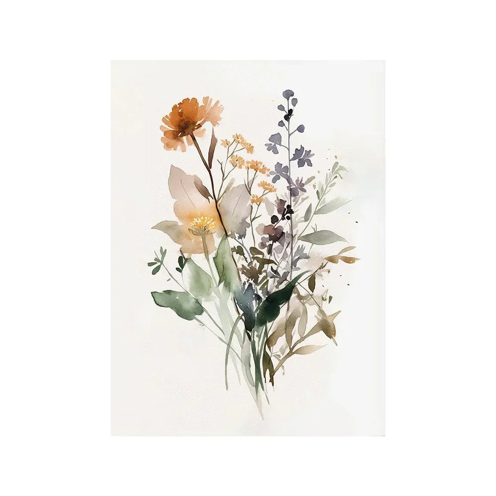Skandinavische florale Wiesenblumen Wandkunst Fine Art Leinwanddrucke moderne minimalistische Botanik Bilder für Wohnzimmer Home Decor
