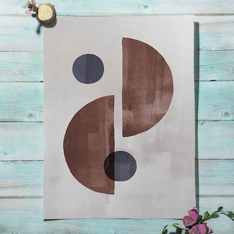 Skandinavische Minimalistische Geometrische Dunkle Neutrale Farben Wandkunst Fine Art Leinwanddrucken Moderne Abstrakte Bilder Für Wohnzimmer Wohnkultur | Brehn