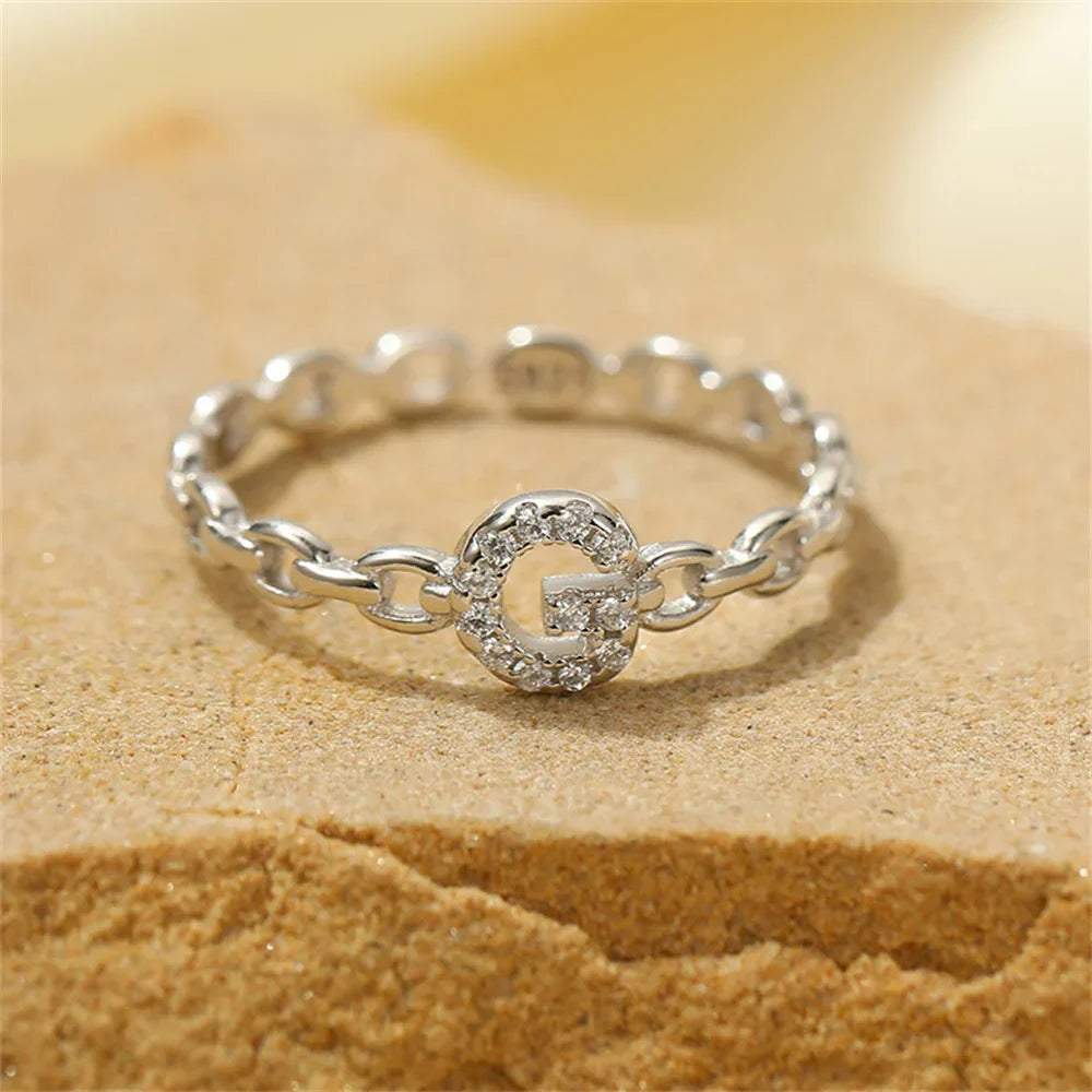 Brehn | Zierlicher Diamant Buchstaben Initialring