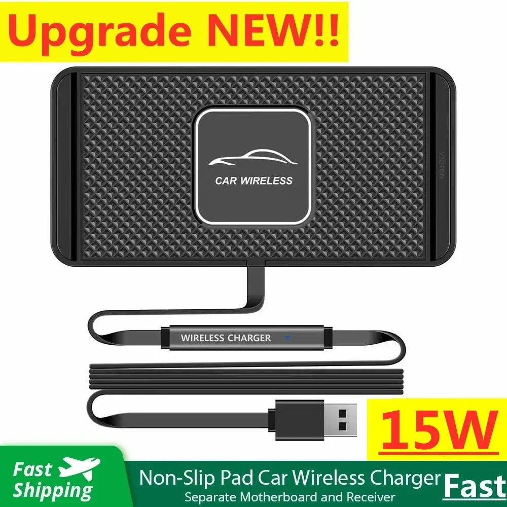 Brehn | Voltigo Wireless Ladepad | 15W Schnellladegerät | Rutschfest & Ultra-Slim | Kompatibel mit iPhone & Samsung