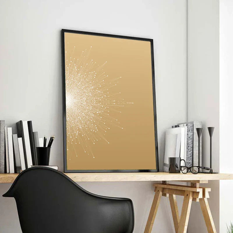 Kontrastierende Farbe Abstrakte Partikel Geometrie Wandkunst Fine Art Leinwanddrucke Bilder Für Wohnzimmer Schlafzimmer Bürodekor | Brehn