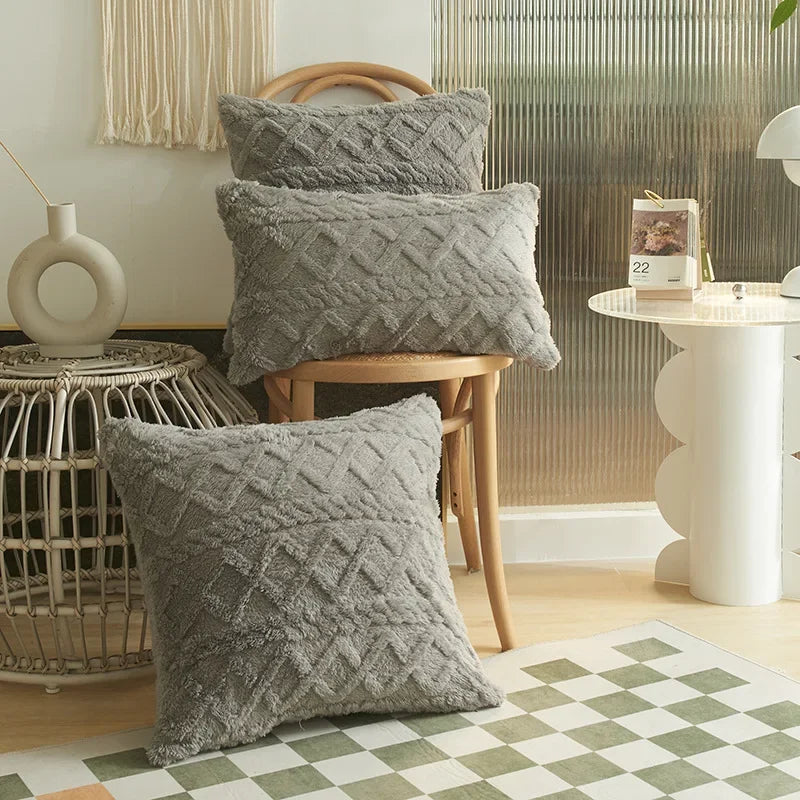 Brehn | SilkAura Dekokissenbezug - Luxuskomfort mit geometrischem Jacquard