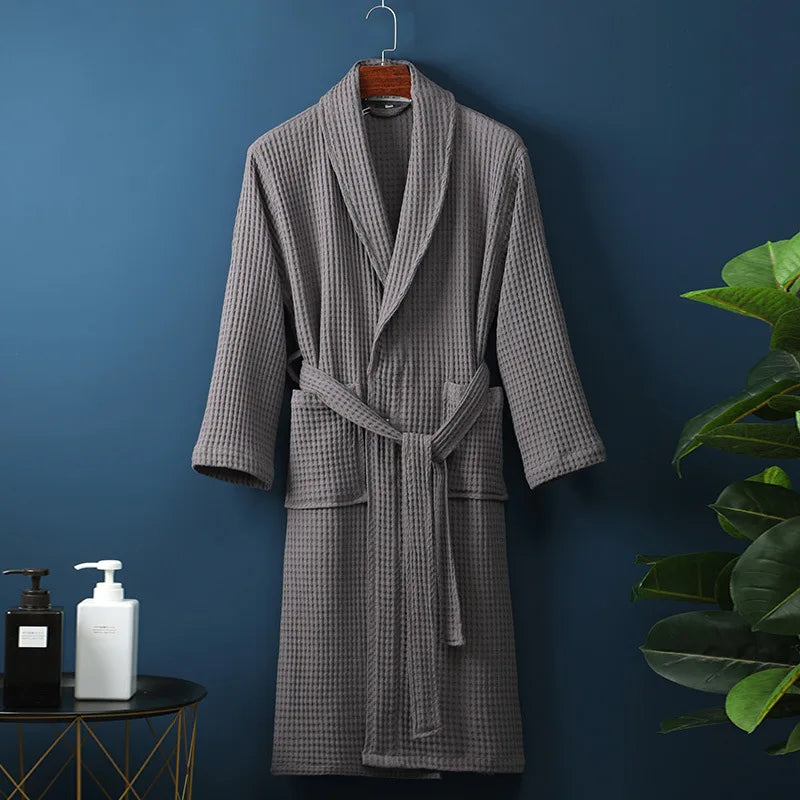 Brehn | CozyCotton Premium Bademantel aus Baumwolle | Weich & Atmungsaktiv | Perfekt für Herren & Damen | Mit Taschen