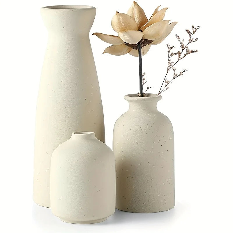 Aardstijl Keramik Vase Set aus 3 für moderne Boho-Interieurs | Brehn