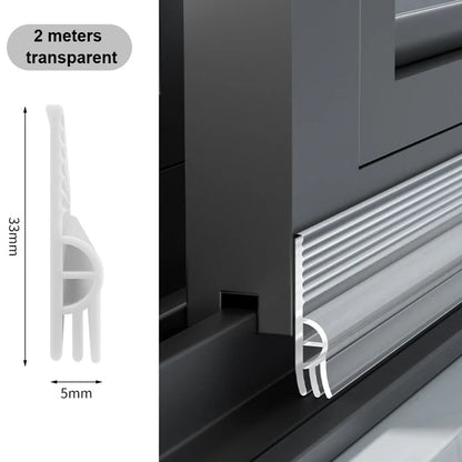 ThermoBlock Türdichtung | PVC-Zugluftstopper | Schallschutz | 2 m zuschneidbar