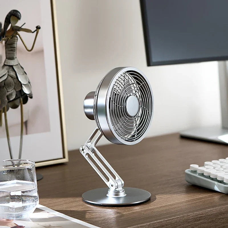 Brehn | Höhenverstellbarer Standfuß Kompakt Turbo Mini Tischventilator