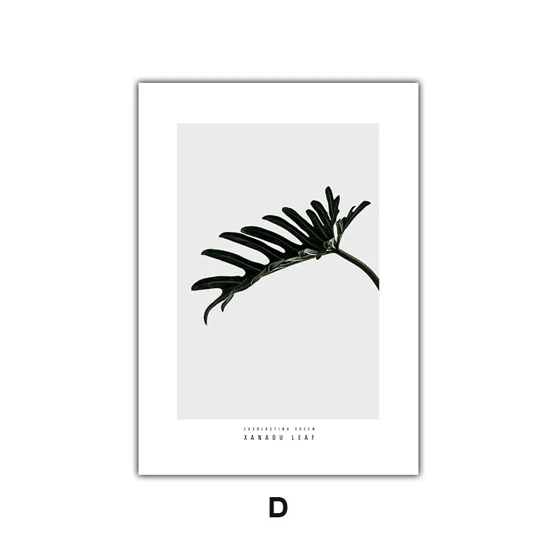 Minimalistische grüne Blätter moderne botanische Exemplare Wandkunst Fine Art Leinwanddrucke Galerie Wandbilder für Wohnzimmer Esszimmer Kunstdeko | Brehn