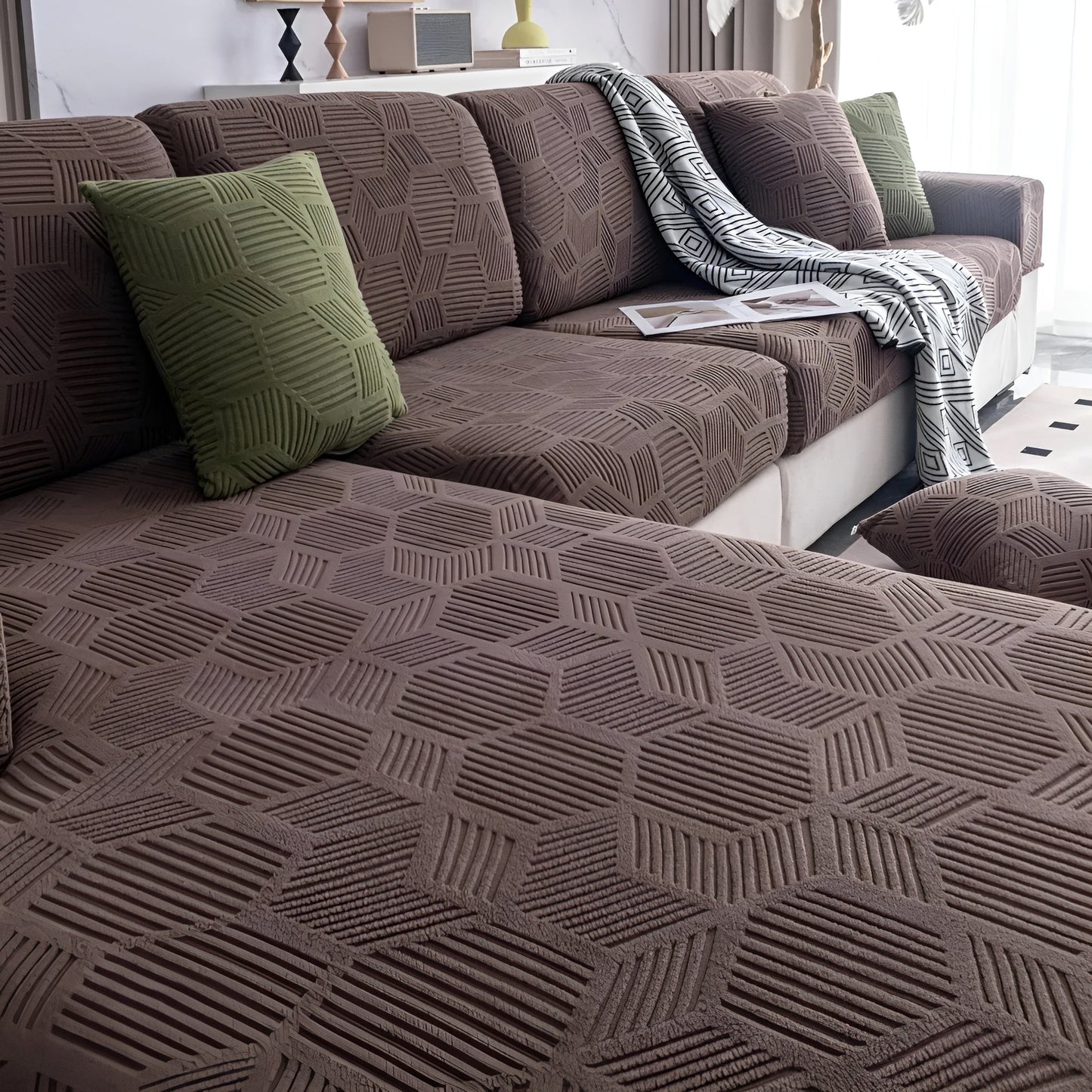 Jacquard-Sofa-Hosen mit geometrischer Patrouille - Zacht und Tierwelt | Ideal zum Schutz und für gemütliche Wohnräume