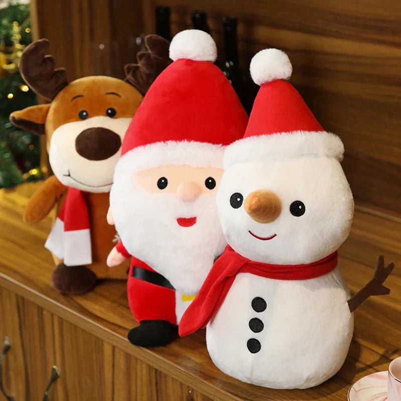 Weihnachtliche Plüschtiere für Dekoration – Rentier, Weihnachtsmann, Schneemann, Perfekt für Festliche Deko | Brehn