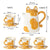 Brehn | Orange Cat Handgefertigtes Keramik Kaffee- & Teeset