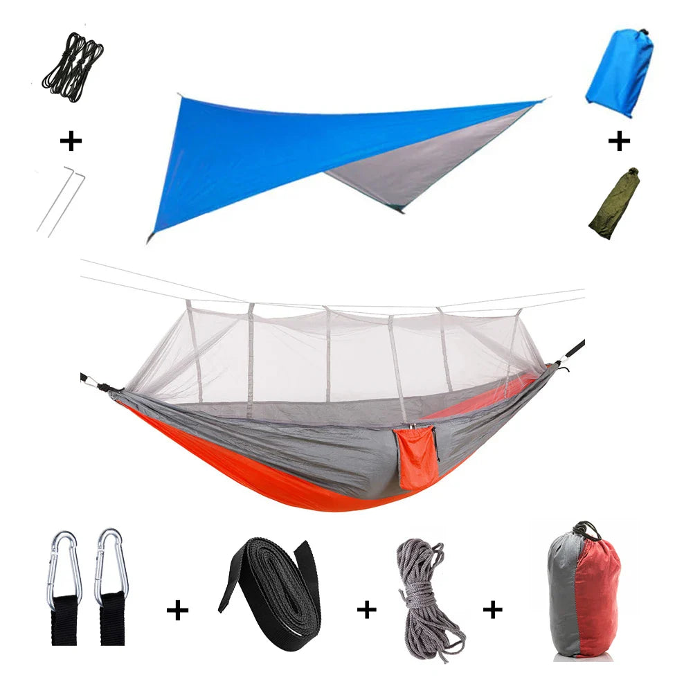Brehn | Trekviva Camping-Hängematte | Integriertes Moskitonetz & Regendach | Ultraleicht & Reißfest | 3-in-1 Outdoor Lösung